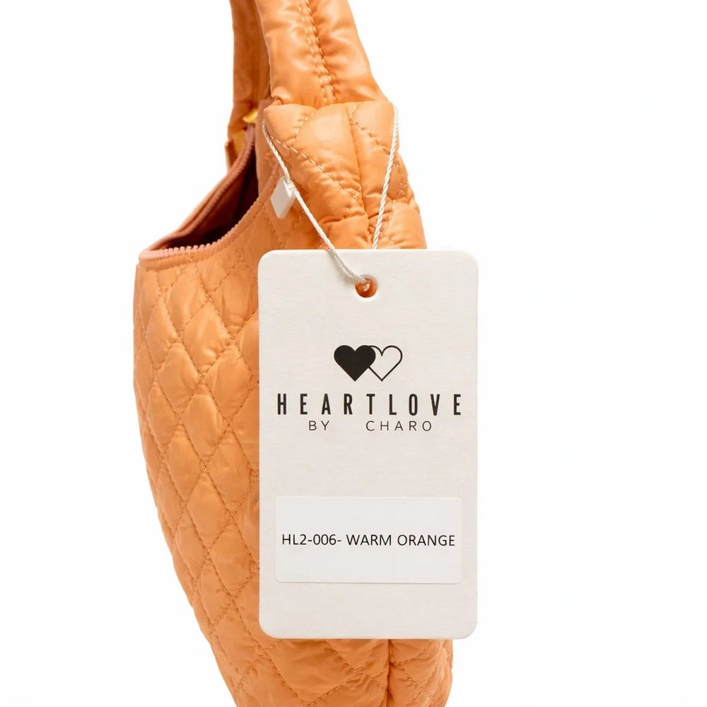 Heartlove by Charo Quilted Shoulder Bag- Warm Orange - NWT - Picture 4 of 5